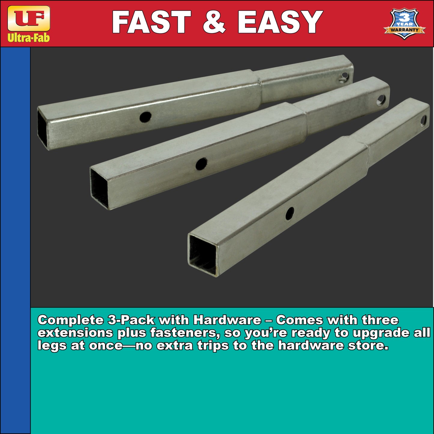 Ultra-Fab Tripod Leg Extensions – Aluminum, 8" (19-950202)