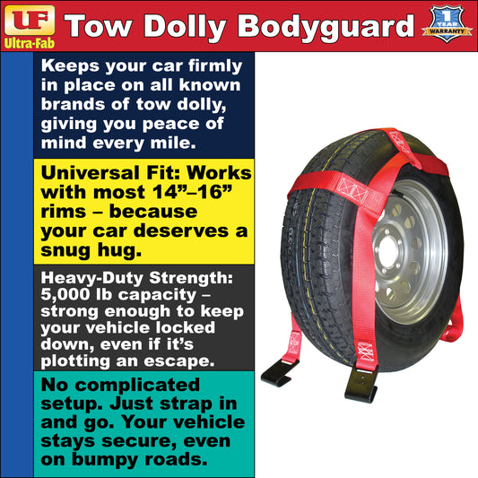 Ultra-Fab Tow Dolly Tie-Down Straps – Red, Heavy-Duty (46-700034)