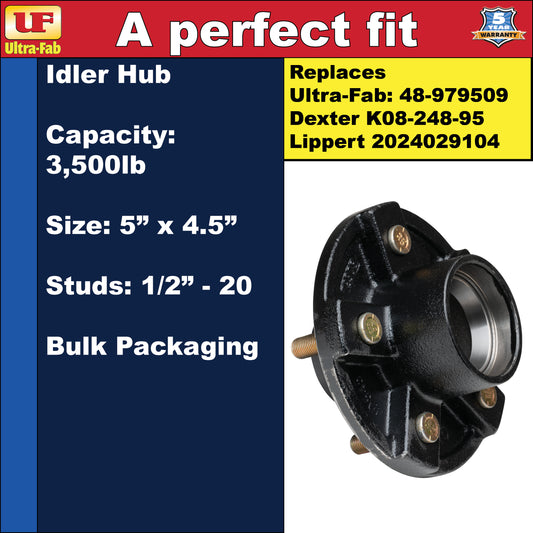 Idler Hub – 3,500lb, 5 Lug 4.5", 1/2"-20 (48-979509) Ultra-Fab Products