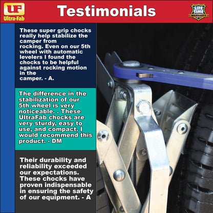 Ultra-Fab Super Grip Chock – 2-Pack, Heavy-Duty RV Wheel Chocks (21-001091)