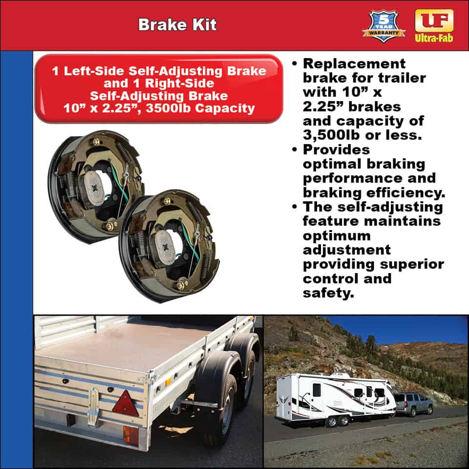 Brake Kit (2 Self-Adjusting Brakes 10" x 2.25") 3500lb Capacity (48-979605) image 1