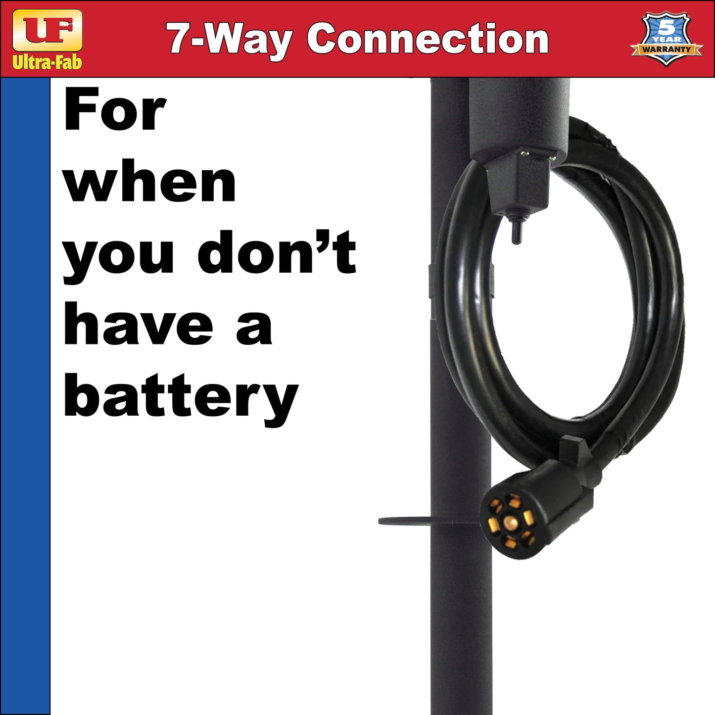 Ultra-Fab Ultra Series Electric Tongue Jack – 3,500 lb Capacity, 7-Way Plug (38-944037)