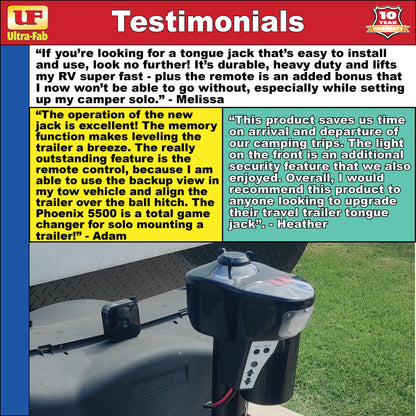 Ultra-Fab Phoenix Series Electric Tongue Jack – 5,500 lb Capacity (38-944055)