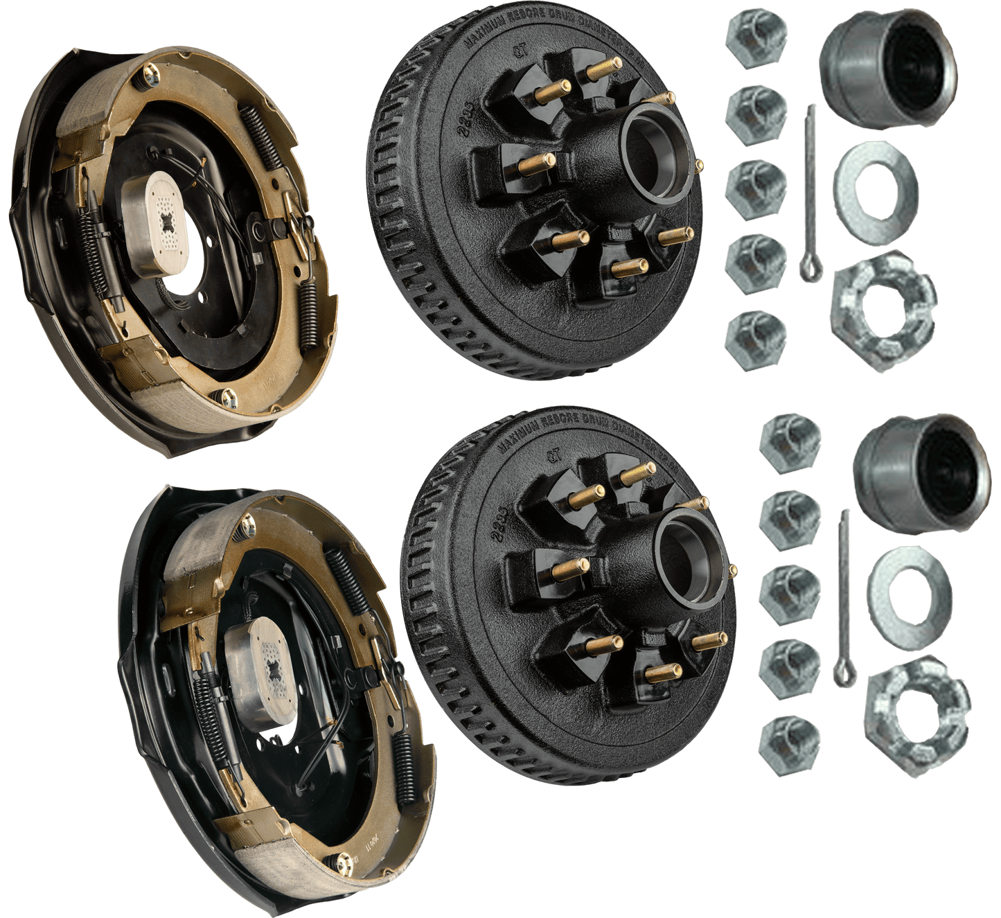 Brake & Hub Kit (2 Manual-Adjusting Brakes 12" x 2" AND 2 Loaded Hubs, 12")  7000lb Capacity (48-979611) image 0