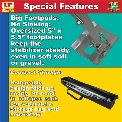 Ultra-Fab Tripod Stabilizer – Gooseneck, Heavy-Duty RV Support (19-950450)