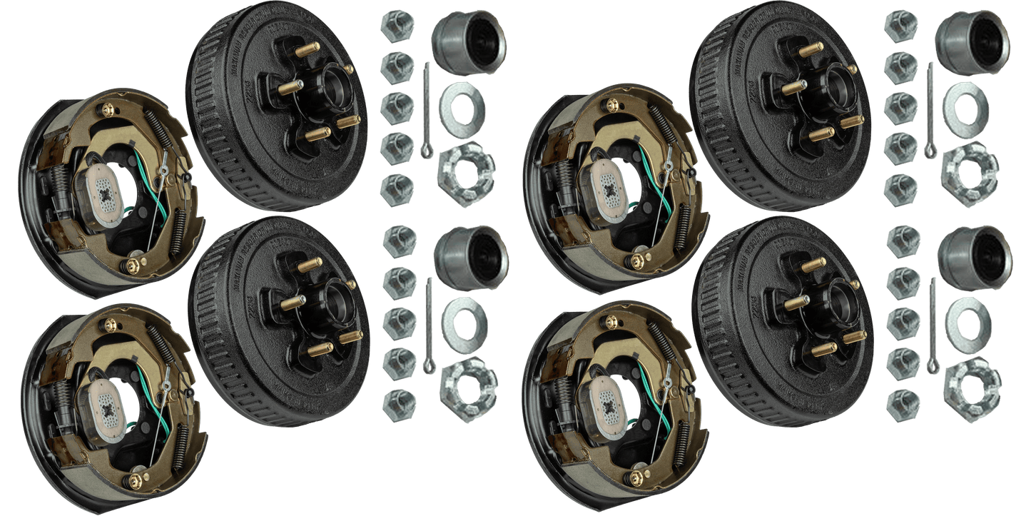 Brake & Hub Kit (4 Self-Adjusting Brakes 10" x 2.25" AND 4 Loaded Hubs, 10") 3500lb Capacity (48-979608) image 0