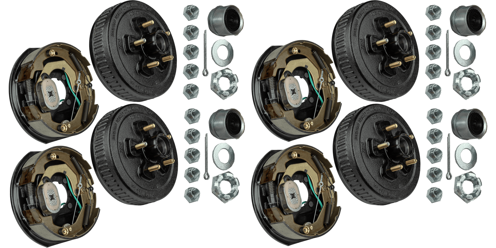 Brake & Hub Kit (4 Self-Adjusting Brakes 10" x 2.25" AND 4 Loaded Hubs, 10") 3500lb Capacity (48-979608) image 0