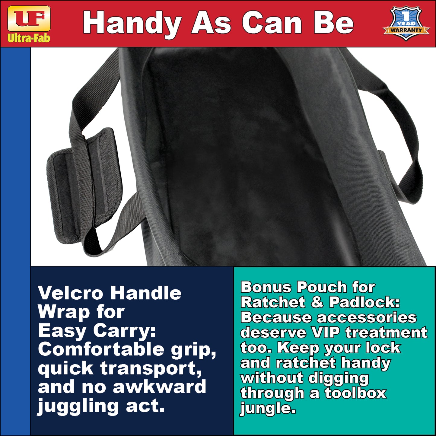 Ultra-Fab Storage Bag – Fits All Known Brands and Sizes of Tire Locking Chocks (21-001097)