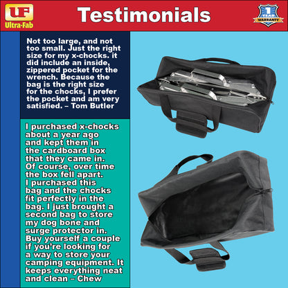 Ultra-Fab Storage Bag – Fits All Known Brands and Sizes of Tire Locking Chocks (21-001097)