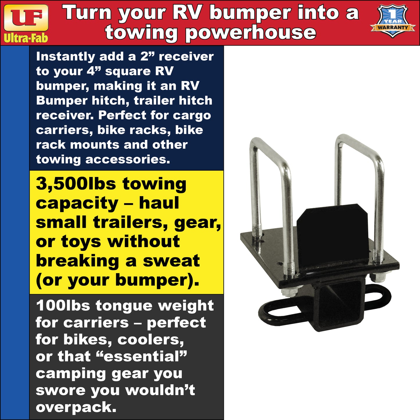 Ultra-Fab Universal RV Hitch – Heavy-Duty Steel (35-946402)