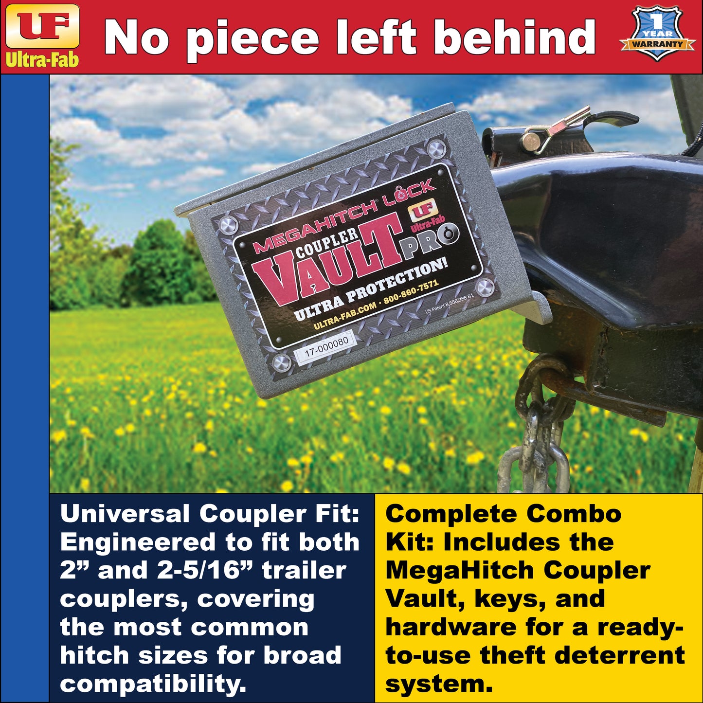 Ultra-Fab MegaHitch Coupler Vault Combo Kit – Heavy-Duty Trailer Security (35-946510)
