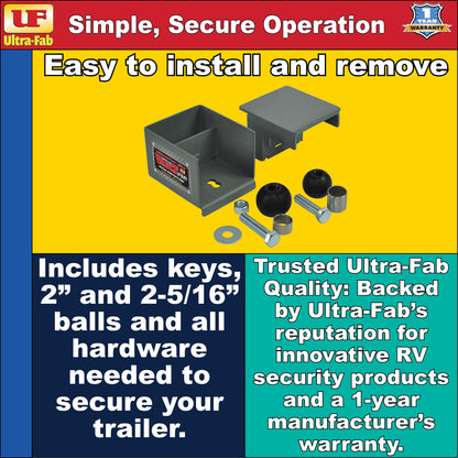 Ultra-Fab MegaHitch Coupler Vault Combo Kit – Heavy-Duty Trailer Security (35-946510)