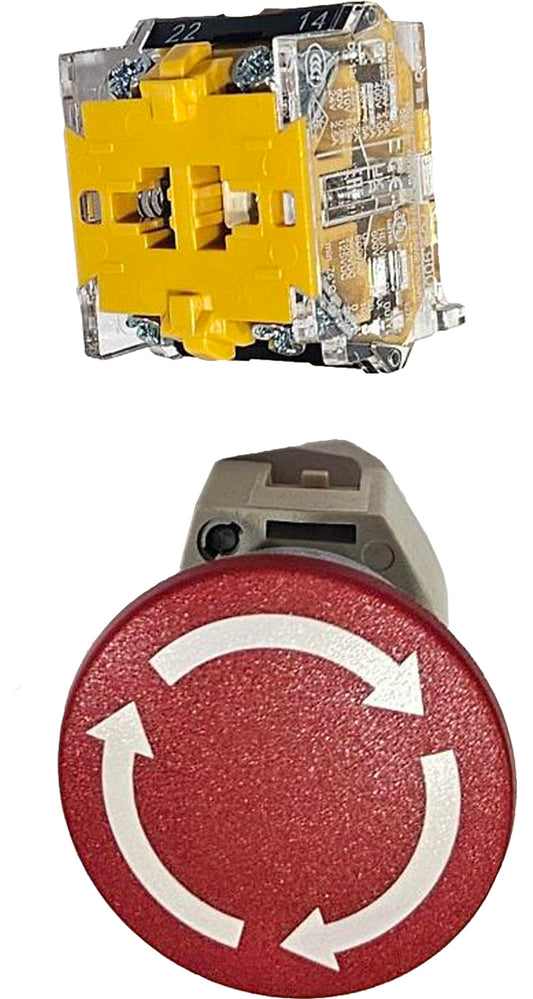 Ultra-Fab red emergency switch with actuator contact block for RV Power Mover