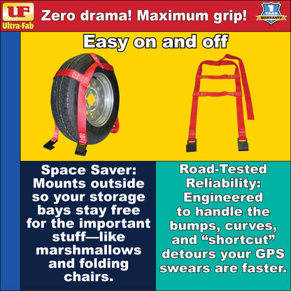 Ultra-Fab Tow Dolly Tie-Down Straps – Red, Heavy-Duty (46-700034)