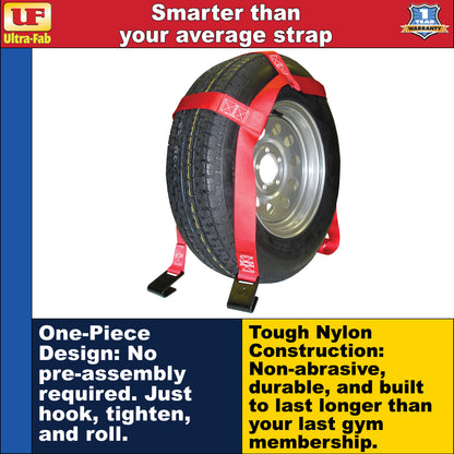 Ultra-Fab Tow Dolly Tie-Down Straps – Red, Heavy-Duty (46-700034)