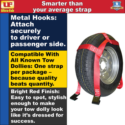 Ultra-Fab Tow Dolly Tie-Down Straps – Red, Heavy-Duty (46-700034)