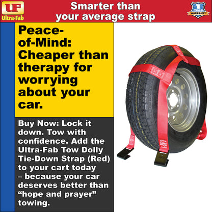 Ultra-Fab Tow Dolly Tie-Down Straps – Red, Heavy-Duty (46-700034)