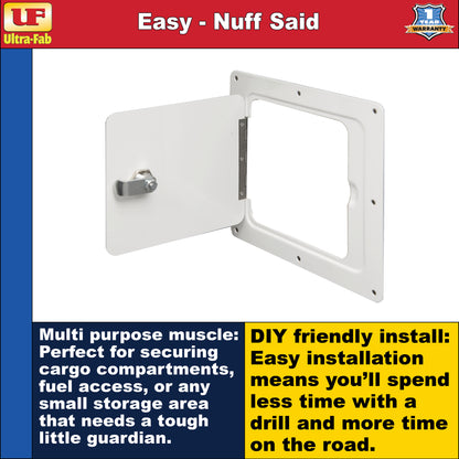 Ultra-Fab Universal RV Access Door – White Finish, Exterior Hatch for Storage & Utility (48-979009)
