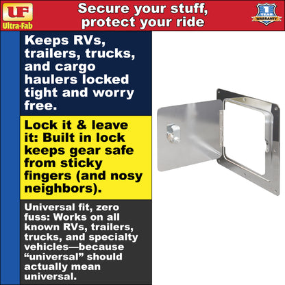 Ultra-Fab Universal RV Access Door – Chrome Finish, Exterior Hatch for Storage & Utility (48-979010)