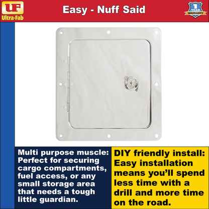 Ultra-Fab Universal RV Access Door – Chrome Finish, Exterior Hatch for Storage & Utility (48-979010)