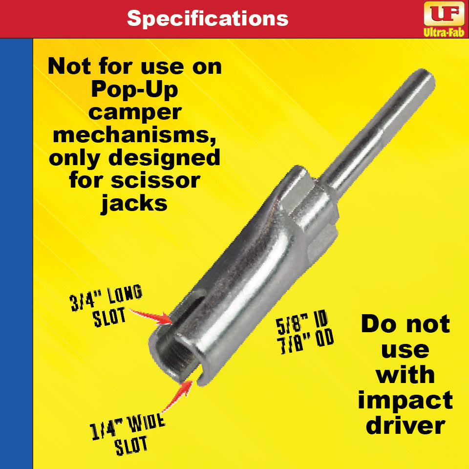 Ultra-Fab Drill Attachment T-Slot – Power Drill Adapter for RV Jacks (48-979071)