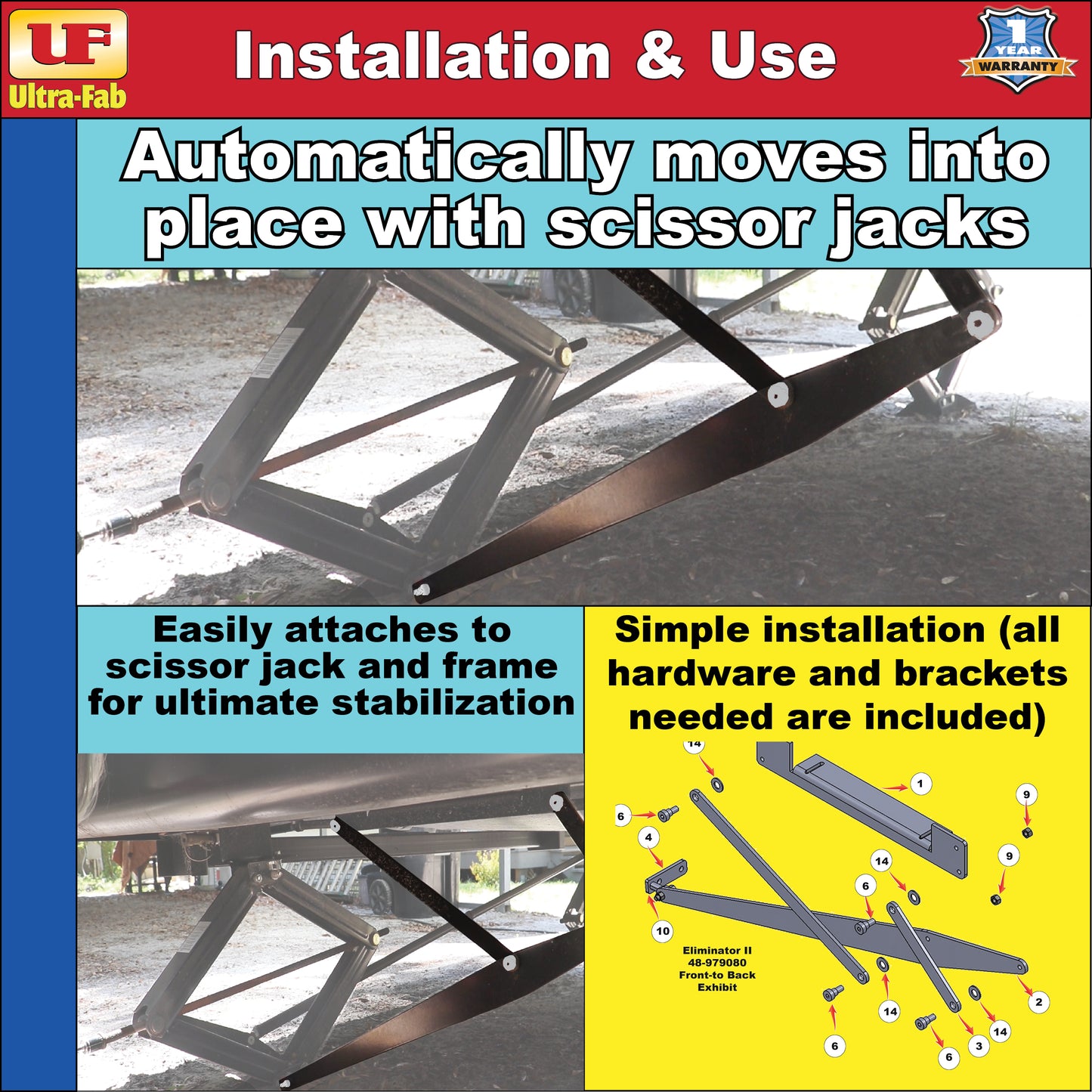 Ultra-Fab Eliminator II – Front-to-Back RV Stabilizer (48-979080)
