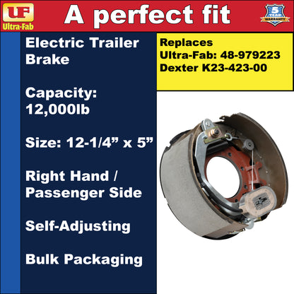 Ultra-Fab Self-Adjusting Trailer Brake Assembly – 12-1/4" x 5", 12,000 lb, Right Hand (Passenger Side), Bulk (48-979223)