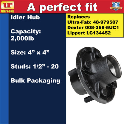 Ultra-Fab Idler Hub – 2,000 lb, 4 Lug 4", 1/2"-20 (48-979507)