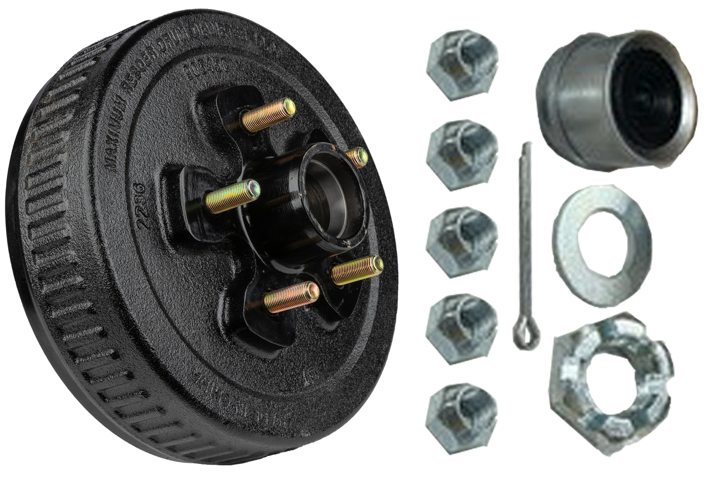 Ultra-Fab Loaded Hub & Drum Assembly – 3,500 lb, 5 Lug 4.5", 1/2"-20, for 10" Brakes (48-979550)