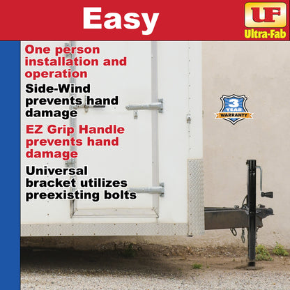 Ultra-Fab Manual Sidewind Tongue Jack – 1,000 lb Capacity (49-954030)