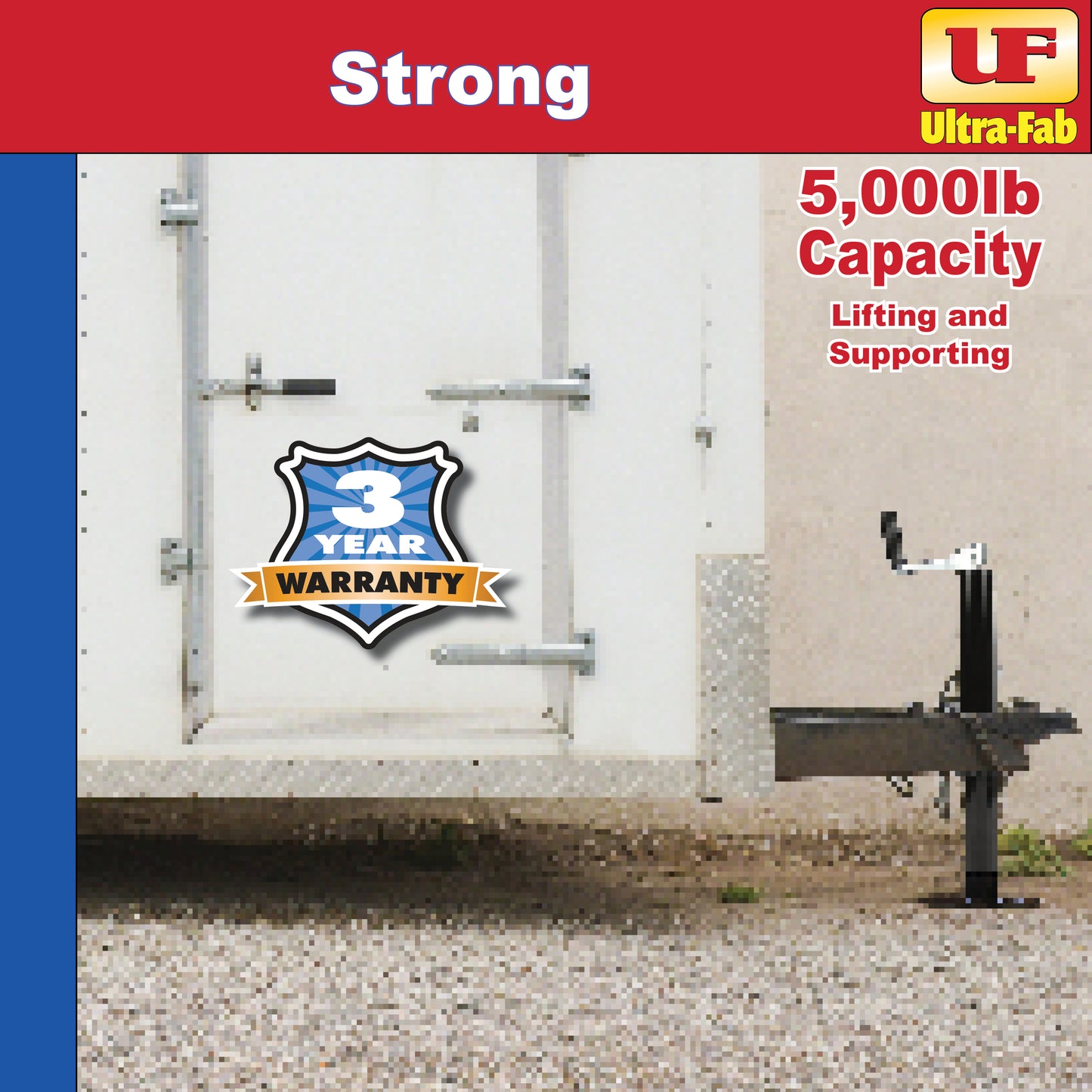 Ultra-Fab Manual Topwind Tongue Jack – 5,000 lb Capacity, 2.25" Tube (49-954050)