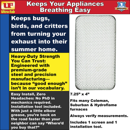 Ultra-Fab Bug Stopper – Fits Coleman, Suburban & Hydroflame Furnaces (53-945100)