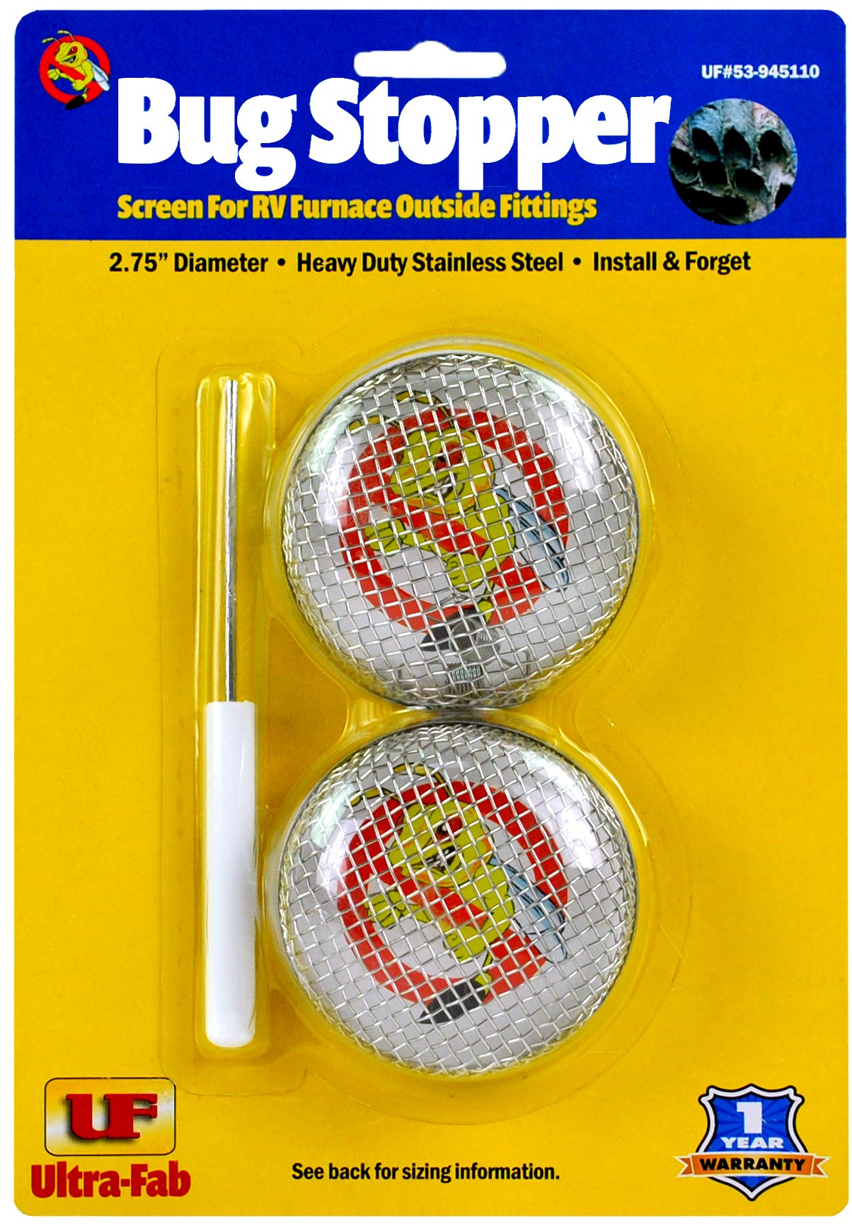 Ultra-Fab Bug Stopper – Fits DuoTherm & Suburban Furnace, 2-Pack (53-945110)