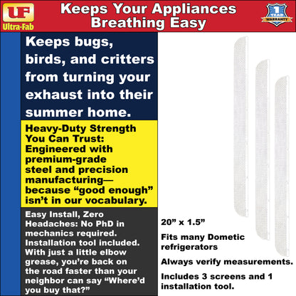 Ultra-Fab Bug Stopper – Fits Dometic RV Refrigerator (53-945200)