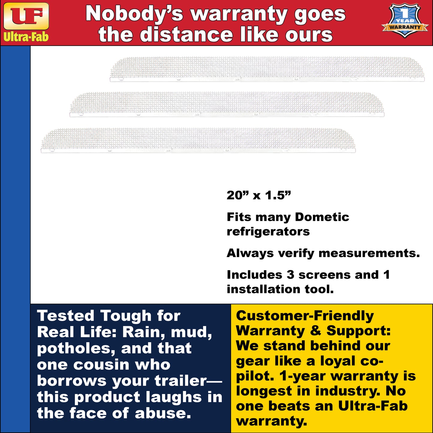 Ultra-Fab Bug Stopper – Fits Dometic RV Refrigerator (53-945200)