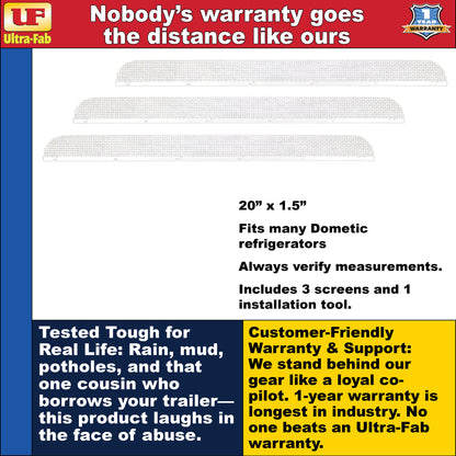 Ultra-Fab Bug Stopper – Fits Dometic RV Refrigerator (53-945200)