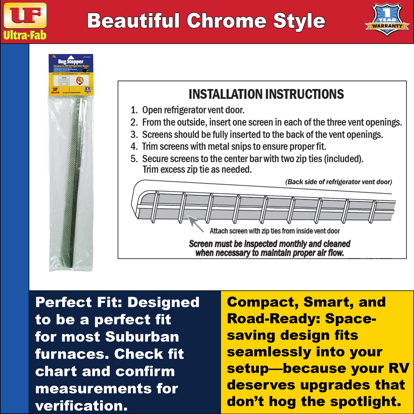 Ultra-Fab Bug Stopper – Fits Norcold Refrigerator (53-945210)