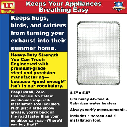 Ultra-Fab Bug Stopper – Fits Atwood & Suburban Water Heaters (53-945400)