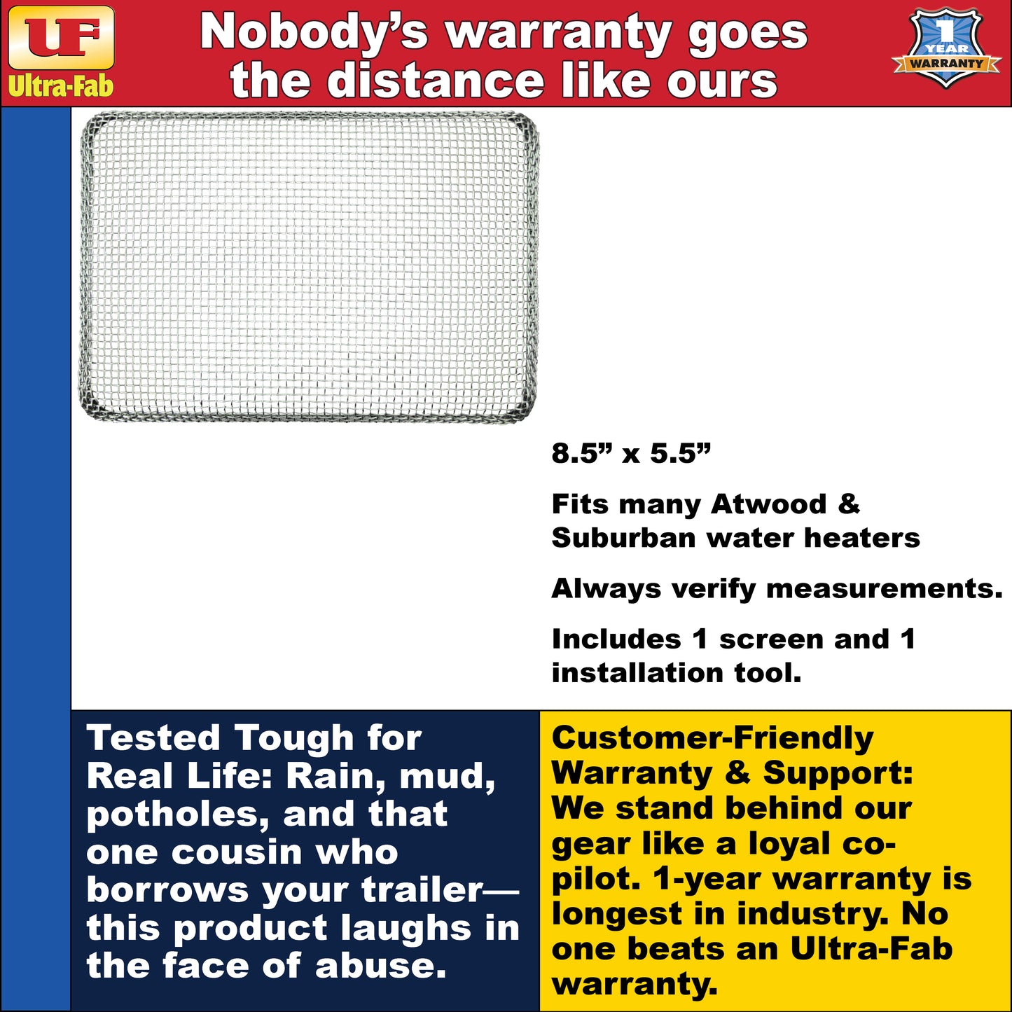 Ultra-Fab Bug Stopper – Fits Atwood & Suburban Water Heaters (53-945400)