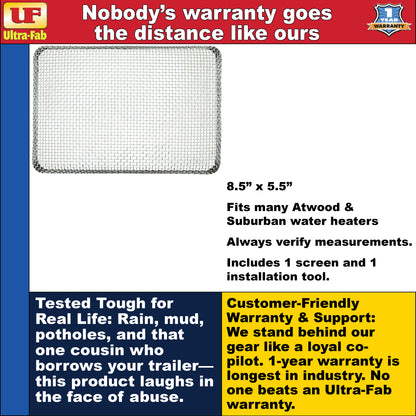 Ultra-Fab Bug Stopper – Fits Atwood & Suburban Water Heaters (53-945400)