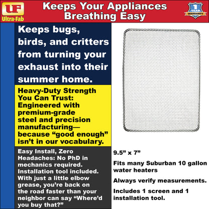 Ultra-Fab Bug Stopper – Fits Suburban 10 gal Water Heater (53-945410)