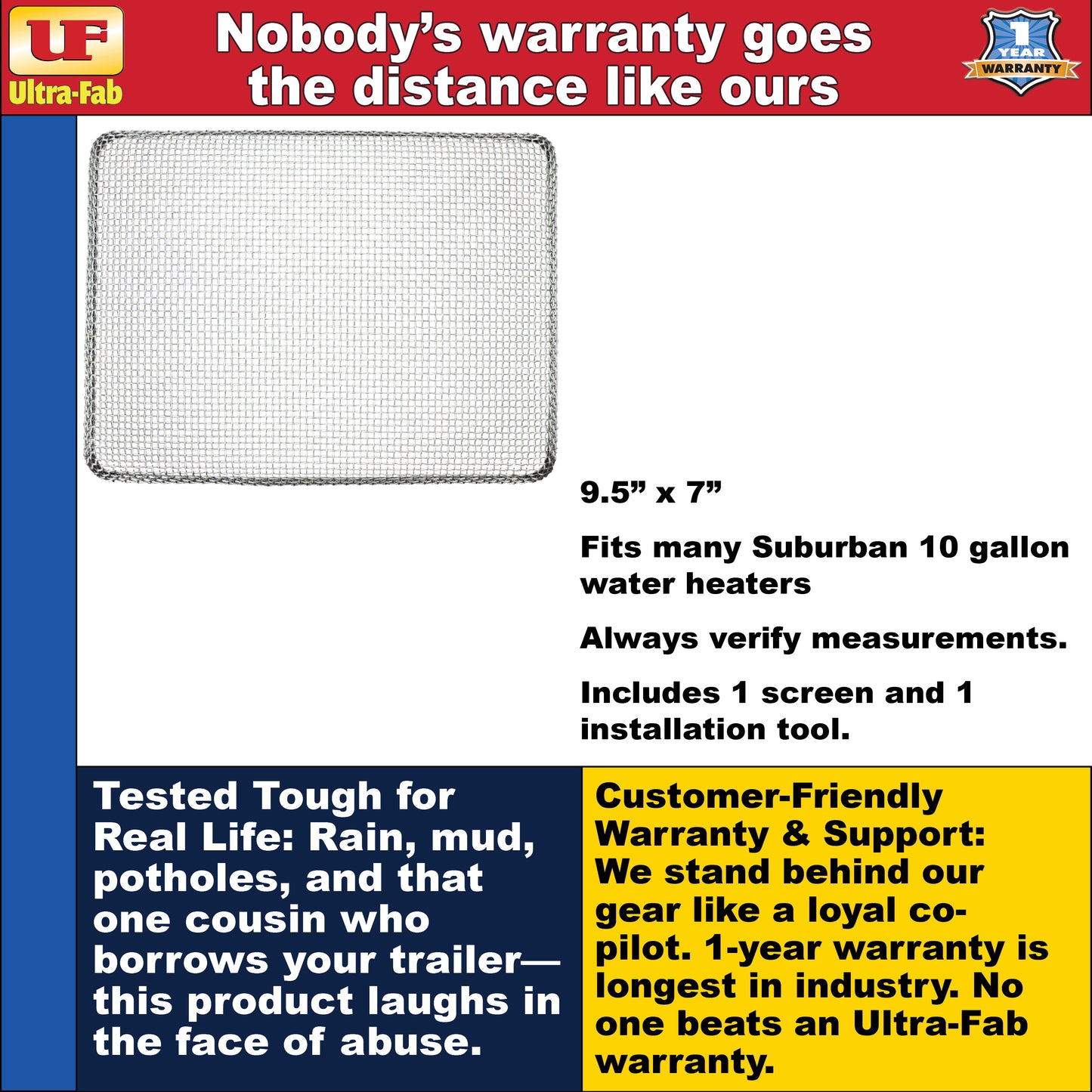 Ultra-Fab Bug Stopper – Fits Suburban 10 gal Water Heater (53-945410)