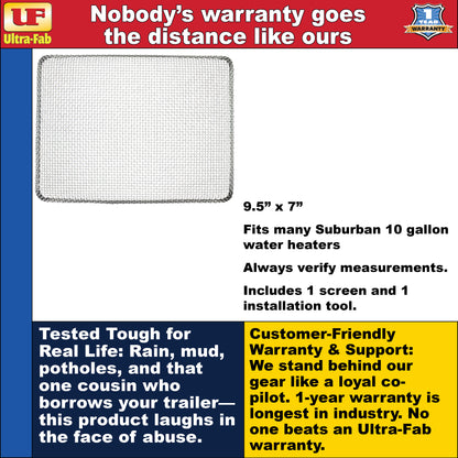 Ultra-Fab Bug Stopper – Fits Suburban 10 gal Water Heater (53-945410)