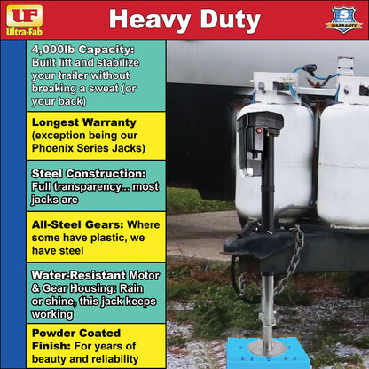 Ultra-Fab Ultra Series Electric Tongue Jack – 4,000lb Capacity (38-944014)