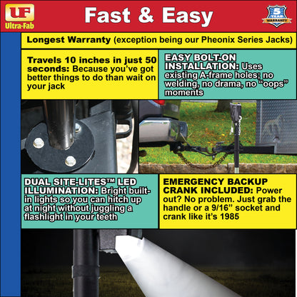 Ultra-Fab Ultra Series Electric Tongue Jack – 4,000lb Capacity (38-944014)
