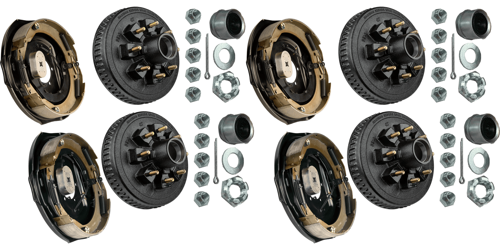 Brake & Hub Kit (4 Manual-Adjusting Brakes 12" x 2" AND 4 Loaded Hubs, 12")  7000lb Capacity (48-979612) image 0