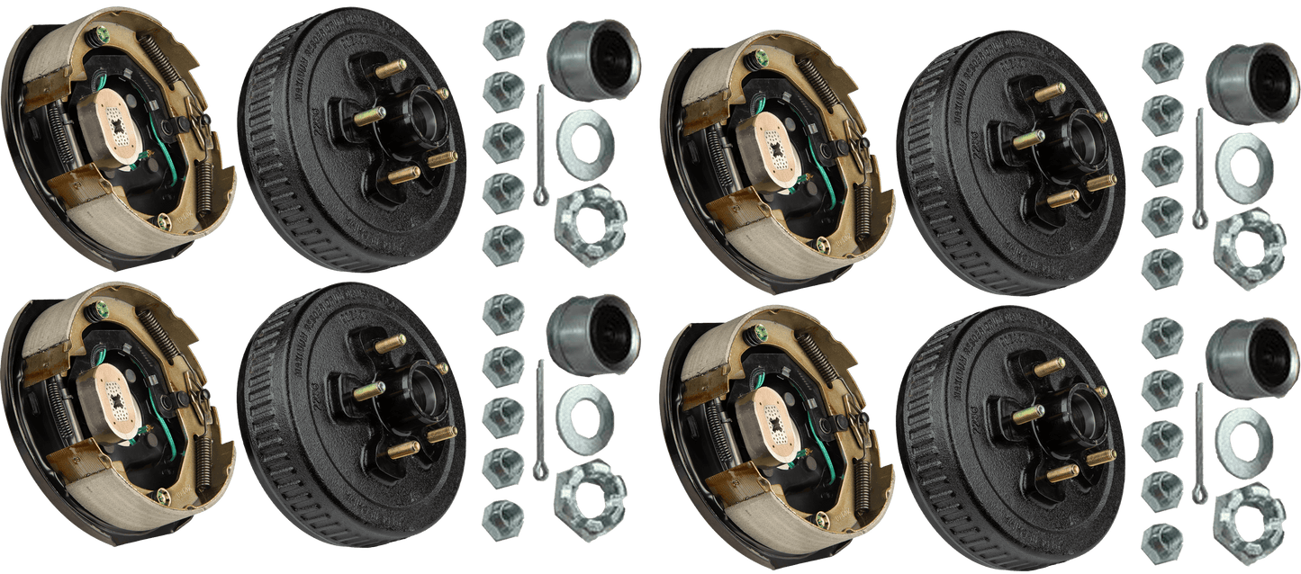 Brake & Hub Kit (4 Manual-Adjusting Brakes 10" x 2.25" AND 4 Loaded Hubs, 10") 3500lb Capacity (48-979604) image 0