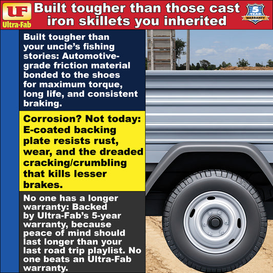 Ultra-Fab Self-Adjusting Trailer Brake Assembly – 12" x 2", 7,000 lb, Right Hand (Passenger Side), Boxed (48-979255)