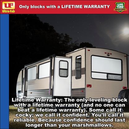 Ultra-Fab RV Leveling Blocks – 4-Pack, Heavy-Duty Interlocking Design (48-979050)