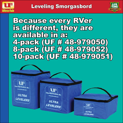 Ultra-Fab RV Leveling Blocks – 4-Pack, Heavy-Duty Interlocking Design (48-979050)